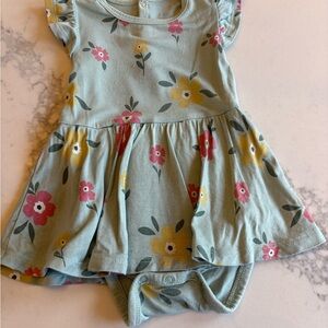 Kyte BABY Floral Dress - Mint Green, Mustard, Coral
